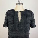 margaret o'leary Margaret O’Leary Black Lace Pom Shift Dress Photo 4