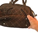 Vera Bradley Quilted Handbag Purse Brown Floral Interior Top Handle Zip Closure Photo 5