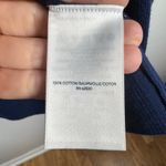 Lands End Cardigan Women SP Blue Rainbow Stripe Spring Pocket 100% Cotton Preppy Photo 5