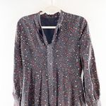 Madewell Long Sleeve Balsam Tie Neck Mini Silk Dress in Starry Night Black 4 Photo 10