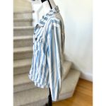 Show Me Your Mumu Drine Marina Blue & White Stripe Denim Shacket Photo 1