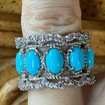 Sleeping Beauty Turquoise Sterling Silver Ring Size 6.75 Photo 0