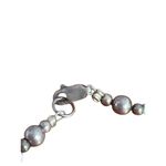 Vintage Sterling Silver Cat Eye Bead Anklet Bracelet 9" 5.65g Estate Colorful Photo 3