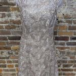Adrianna Papell $299  Formal Evening Gown Size 6 Sequin Lace Dress Wedding Party Photo 4