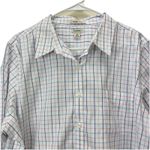 LL Bean Windowpane Wrinkle Free Pinpoint Oxford Button Up Shirt XL PETITE Size undefined Photo 1