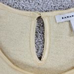 Banana Republic  Sweater Vest Womens S Yellow Wool Angora Blend Flower Detail‎ Photo 6