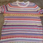 Gap  Size Small S Winter Sweater Striped Pink Geometric Long Sleeve Christmas Photo 2