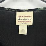 Vintage Renaissance Artsy Slinky Knit Top Black Blue Art To Wear Size PL Photo 8