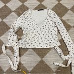 Brandy Melville ballerina tie front crop top Cottagecore Coco Floral Long Sleeve Photo 7