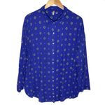 Free People  Intimately Women’s Blue Violet Button Front Oversized Top Photo 1