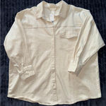 H&M Divided H & M Over Sized Button Down Shirt Jacket Women's Beige Size XL NWT Photo 0