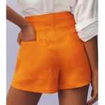 Anthropologie  New Colette Shorts by Maeve Linen Edition Women’s Size 32 Orange Photo 11