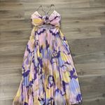 ASTR the Label Blythe Plisse Midi Dress Purple Multi Women Size Small Photo 6