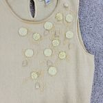 Banana Republic  Sweater Vest Womens S Yellow Wool Angora Blend Flower Detail‎ Photo 4