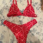 SheIn pink and red floral bikini Photo 1