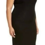 Good American  Black Mock Neck Stretchy‎ Sleeveless Midi Dress Plus Size 2X Photo 0
