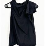 Cushnie Black Sleeveless Silk Top With Draped Bow Detail Size 4 Photo 0