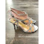 Elegant Silver Strappy Sandals Glitter Heels Evening Party Wedding Shoes S Photo 1