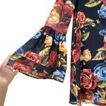Show Me Your Mumu Nolita Mini Dress Dark Floral Blooms Bell Sleeves V-Neck, XS Photo 7