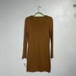 Neiman Marcus  Camel Long Sleeve Leather Mini Dress Sz XS NWT Photo 7