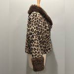 Le lis  Cheetah animal print Faux Fur cropped button jacket size Medium NWT Photo 5