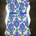 Biden Nantucket Blue and Green Notch Neck Tapestry Sheath Dress Size 8 Photo 1