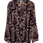 Catherines Floral Button Down Blouse Size 4X Long Sleeve Boho Romantic Everyday Photo 0