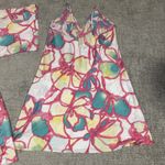 Natori Nightgown Slip Dress Robe Womens XL 1X White Pink Turquoise Silky Floral Photo 9