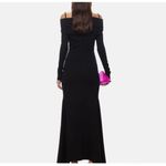 The Attico Black Fanny Cold Shoulder Jersey Gown Photo 4