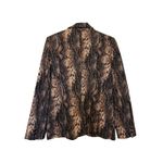 Elie Tahari Rare Snakeskin Print Blazer Size 10 Brown Lined Jacket Retail $298 Photo 5