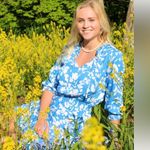 Walker & Wade Ibiza Dress Cornflower Blue Ruffle elastic waist Beads lightweight Size L Photo 1