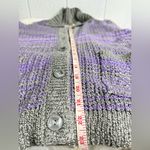 Allison Daley  Gray and Purple Knit Cardigan Photo 4
