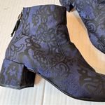 Karl Lagerfeld  Blue Black Floral Fabric Ankle Boots Women’s 6.5 Fall Heeled Boot Photo 7