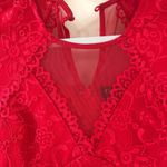 Bebe  red lace mesh bandage bodycon dress Photo 2