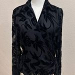 Anne Carson Vintage Black Chiffon Wrap Around Blouse in Size Small Photo 3