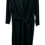Lane Bryant Size 18 Long Sleeve Dress Black Tie Waist Mixed Media Sparkle Simple Photo 0