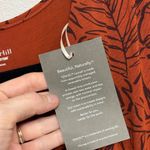 Garnet Hill NWT Shelby Knit Maxi Dress in Rust Orange Leaf Print - Size M Photo 5