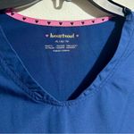 Heart soul  Blue Relaxed Fitted Short Sleeve Scrub Top (1024) Photo 2