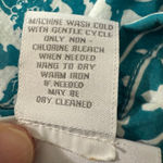 Soft Surroundings  Teal White Patterned Button Down Shirt M Photo 7