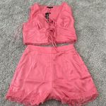 PaperMoon  Pink Crop Top and shorts Lace-Up Detail set Photo 2