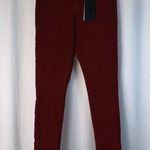 Dear John Gisele High Waisted Skinny Burgundy Velvet Velour Pants size 28 π Photo 3