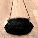 French Black Silk Embroidered with Pearl Buckle Evening Handbag Purse Vintage Photo 3