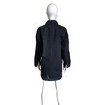 Boohoo NWT  Zoe Black Long Line Distressed Denim Jacket Photo 3