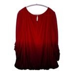 Roz & Ali EUC  Red and Black Ombré Glittery Evening Holiday Blouse - 2X Photo 1