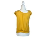 Neon Soul Yellow Boho-Style Flutter Sleeve Smocked Waist Top Size M Photo 7