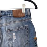 ZARA  Embroidered Distressed Cut Off Denim Shorts‎ Sz 2 Photo 2