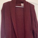 Ambiance Deep Red Open Front Cardigan Size L Photo 6