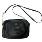 Michael Kors MK Pebbled Leather Fulton Style Black with Gold Hardware Crossbody Photo 0