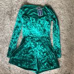 Urban Outfitters NWT  sasha green velvet romper Photo 3