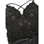 Windsor  Millie Satin Sequin Lace-Up Mini Homecoming Formal Black Dress XS NEW Photo 7